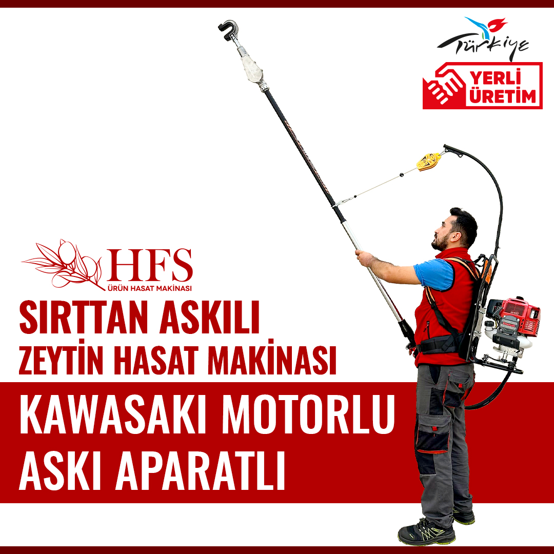 HFS SIRT TİPİ KAWASAKİ MOTORLU ASKI APARATLI ZEYTİN SİLKELEME