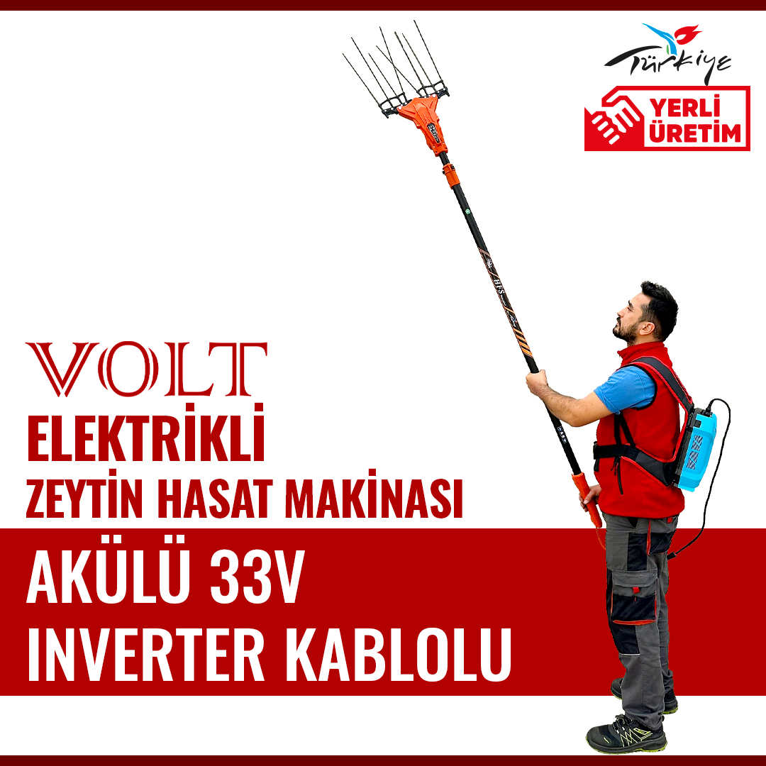 VOLT ELEKTRİKLİ ZEYTİN HASAT MAKİNASI AKÜLÜ 33V INVERTER KABLOLU